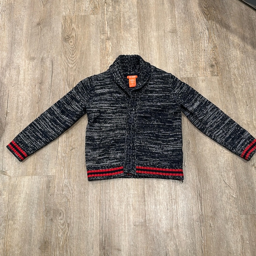 Boys Joe Fresh button down sweater size 5. Super cute, Blue, white, red.